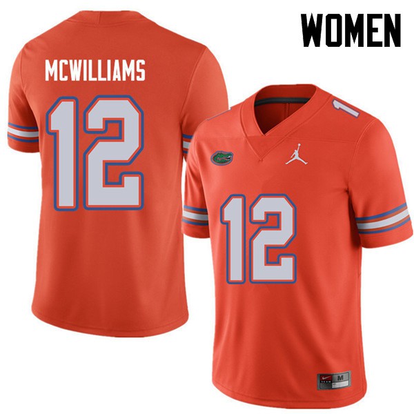 Jordan Brand Women #12 C.J. McWilliams Florida Gators College Football Jersey Orange
